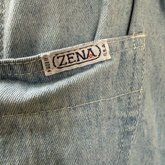 Vintage 80s Zena denim skirt button down western boho cottage - Picture 7 of 11